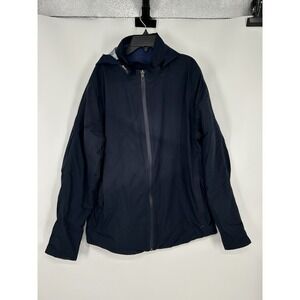 Lululemon Stone Thermo Shell Nautical Navy Windbreaker Jacket‎ Hooded Mens Large